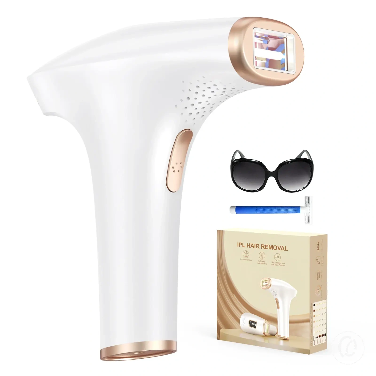 IPL hair removal device with dual modes and 999900 flashes for whole body use
