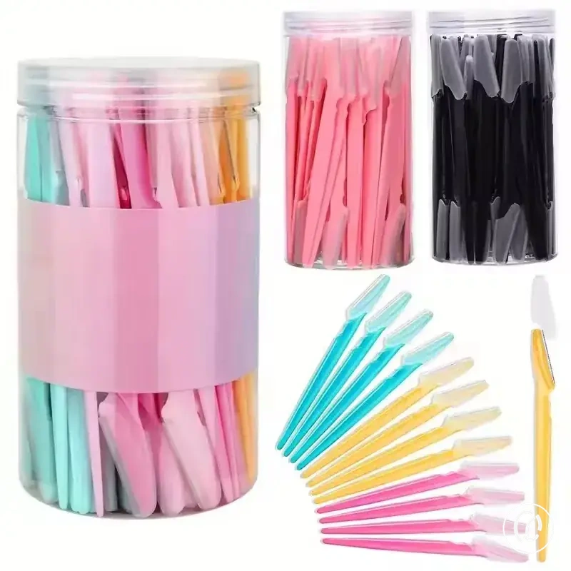 Kit de cuchillas para cejas con recortadoras faciales y estuche de almacenamiento