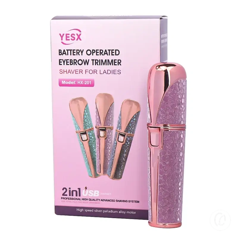Afeitadora recargable para vello facial y cejas con luz LED integrada