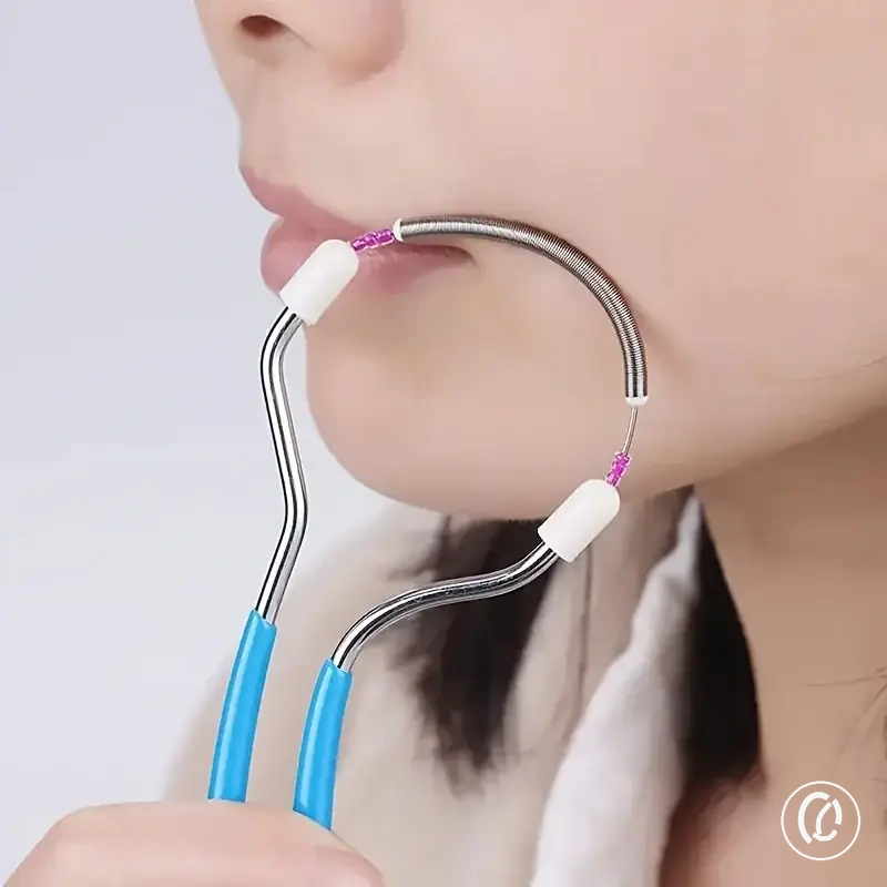 Épilateur visage portable à ressort rotatif pour lèvre supérieure, menton et visage