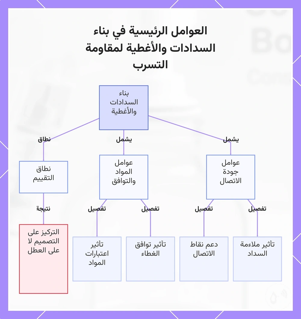 العوامل الرئيسية في بناء السدادات والأغطية لمقاومة التسرب