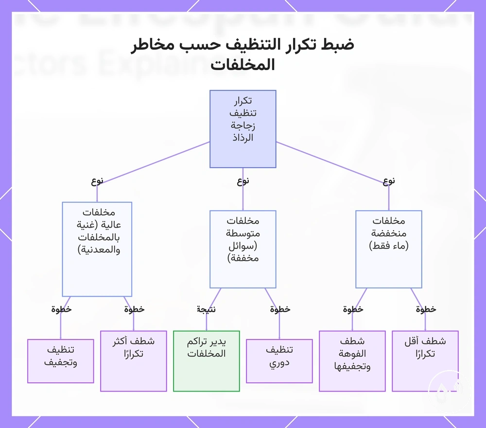 ضبط تكرار التنظيف حسب مخاطر المخلفات
