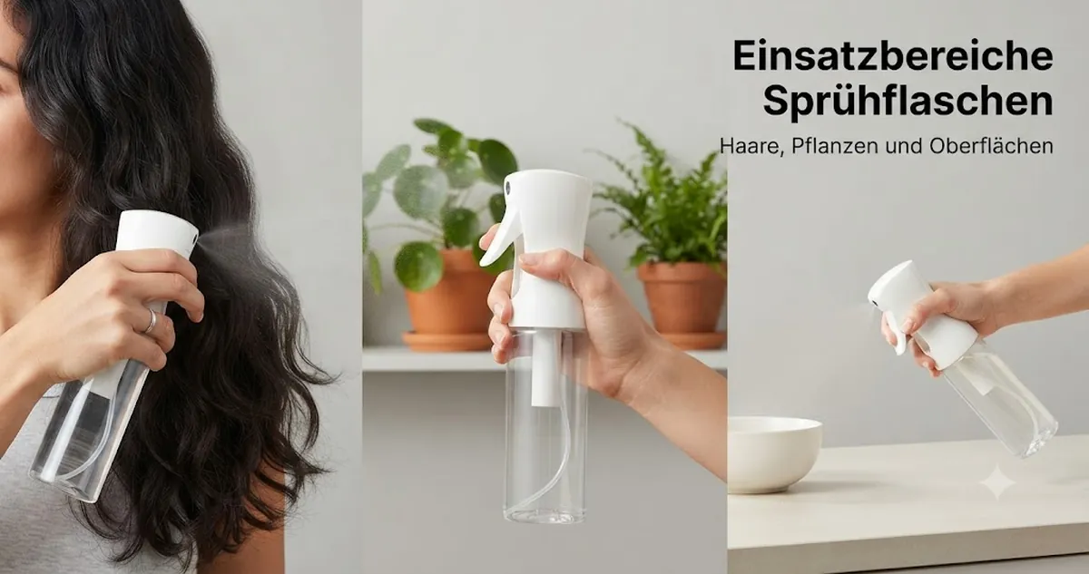 Kontinuierliche Sprühflasche bei Haarpflege, Pflanzenpflege und Haushaltsreinigung