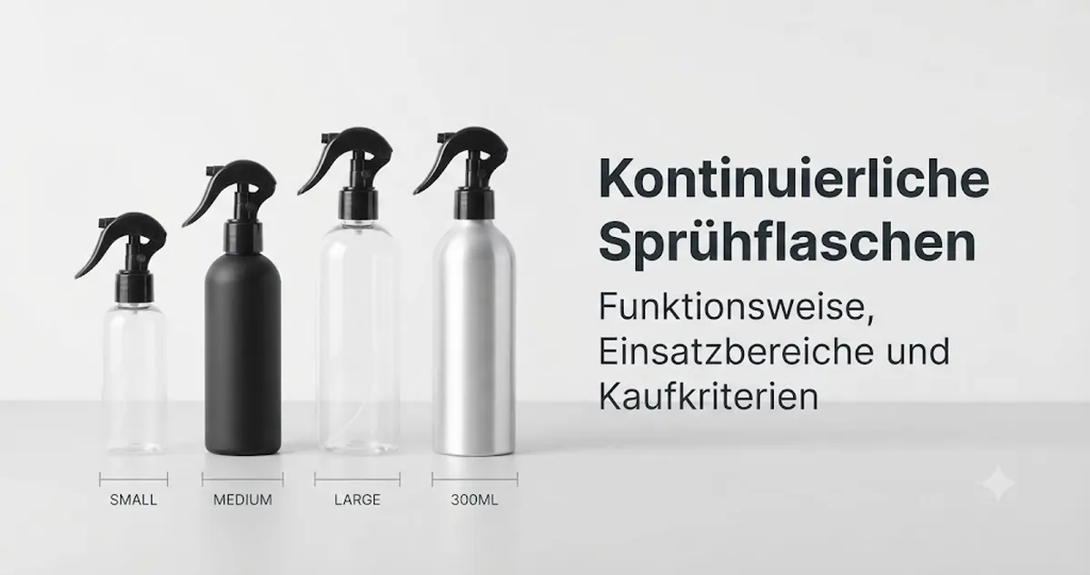 Kontinuierliche Sprühflaschen in verschiedenen Größen mit Feinnebel-Sprühkopf