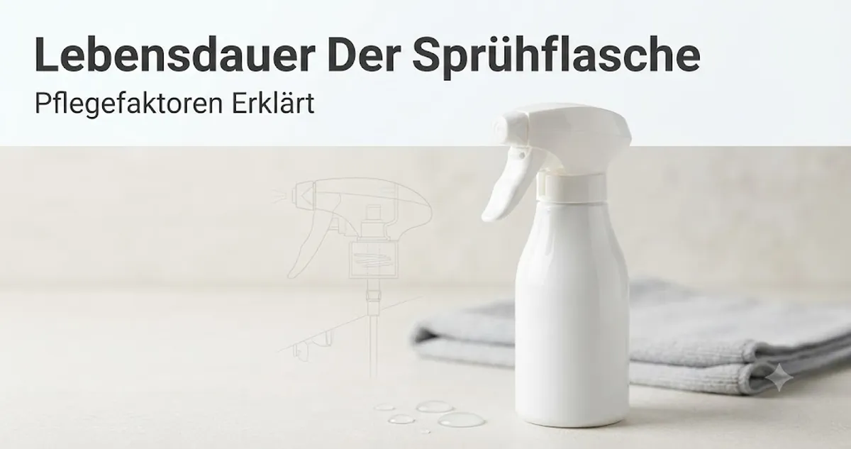 Gut gepflegte kontinuierliche Sprühflasche mit intaktem Auslöser, Dichtung und Sprühkopf