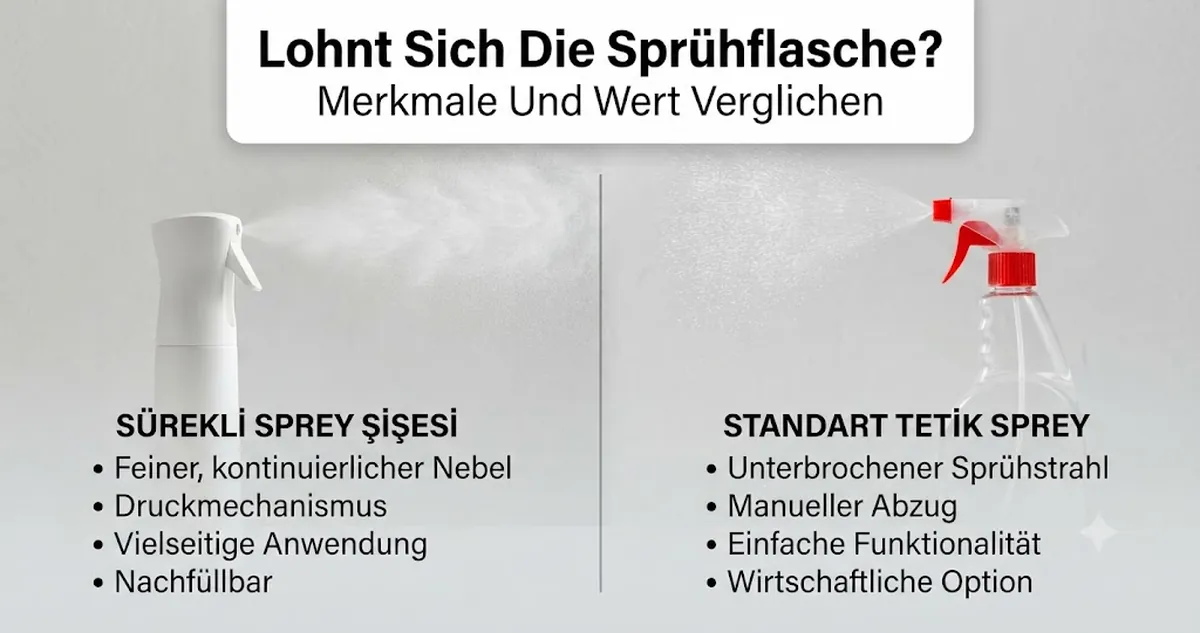 Widerstandsfähige kontinuierliche Sprühflasche im Vergleich mit einer einfachen normalen Sprühflasche