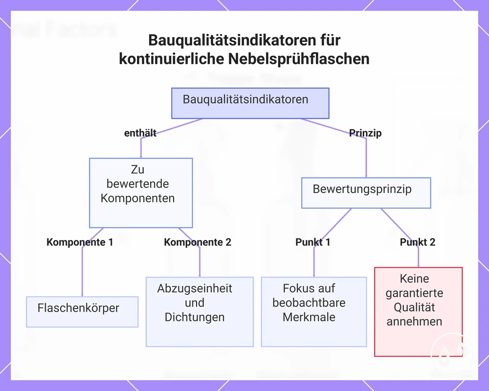 Bauqualitätsindikatoren für kontinuierliche Nebelsprühflaschen