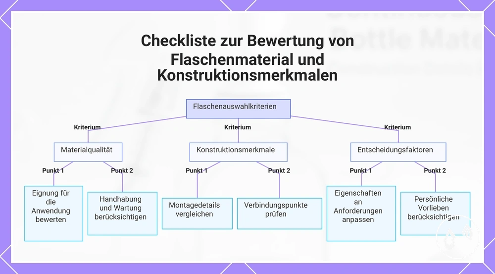 Checkliste zur Bewertung von Flaschenmaterial und Konstruktionsmerkmalen