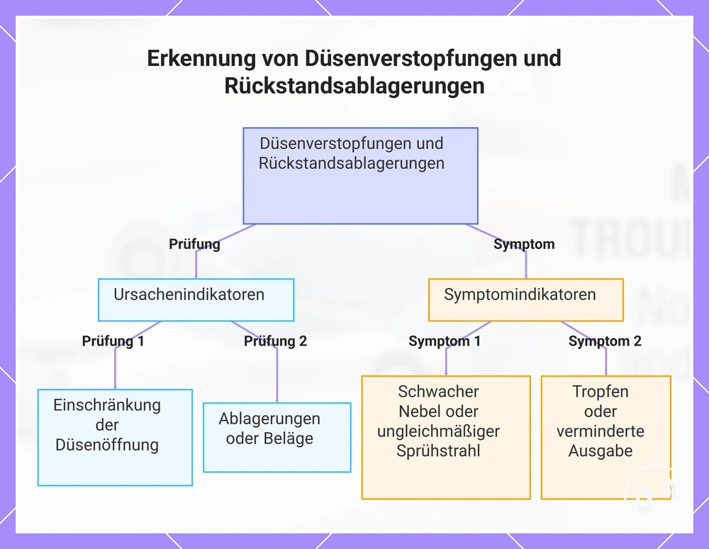 Erkennung von Düsenverstopfungen und Rückstandsablagerungen