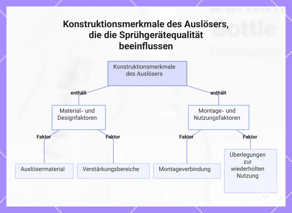 Konstruktionsmerkmale des Auslösers, die die Sprühgerätequalität beeinflussen