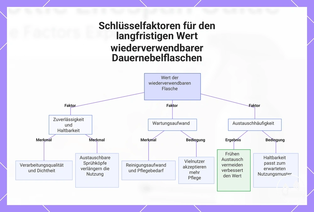 Schlüsselfaktoren für den langfristigen Wert wiederverwendbarer Dauernebelflaschen