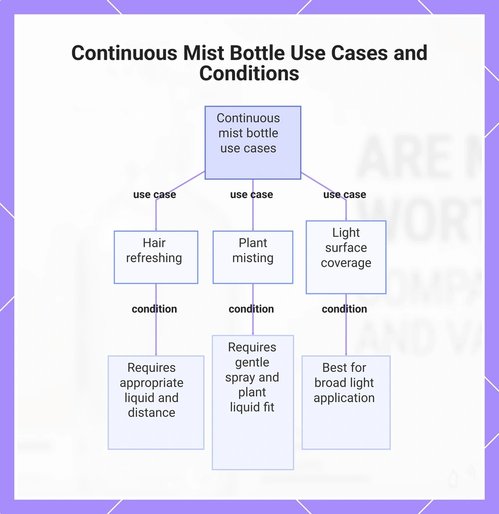 Continuous Mist Bottle Use Cases and Conditions