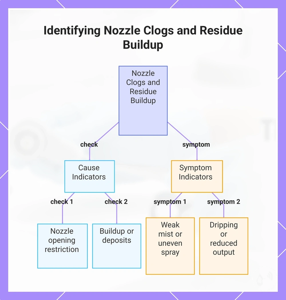 Identifying Nozzle Clogs and Residue Buildup