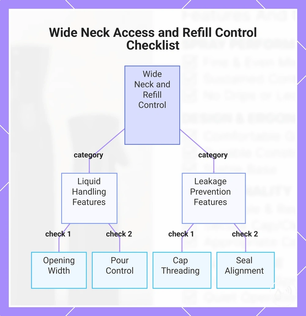 Wide Neck Access and Refill Control Checklist