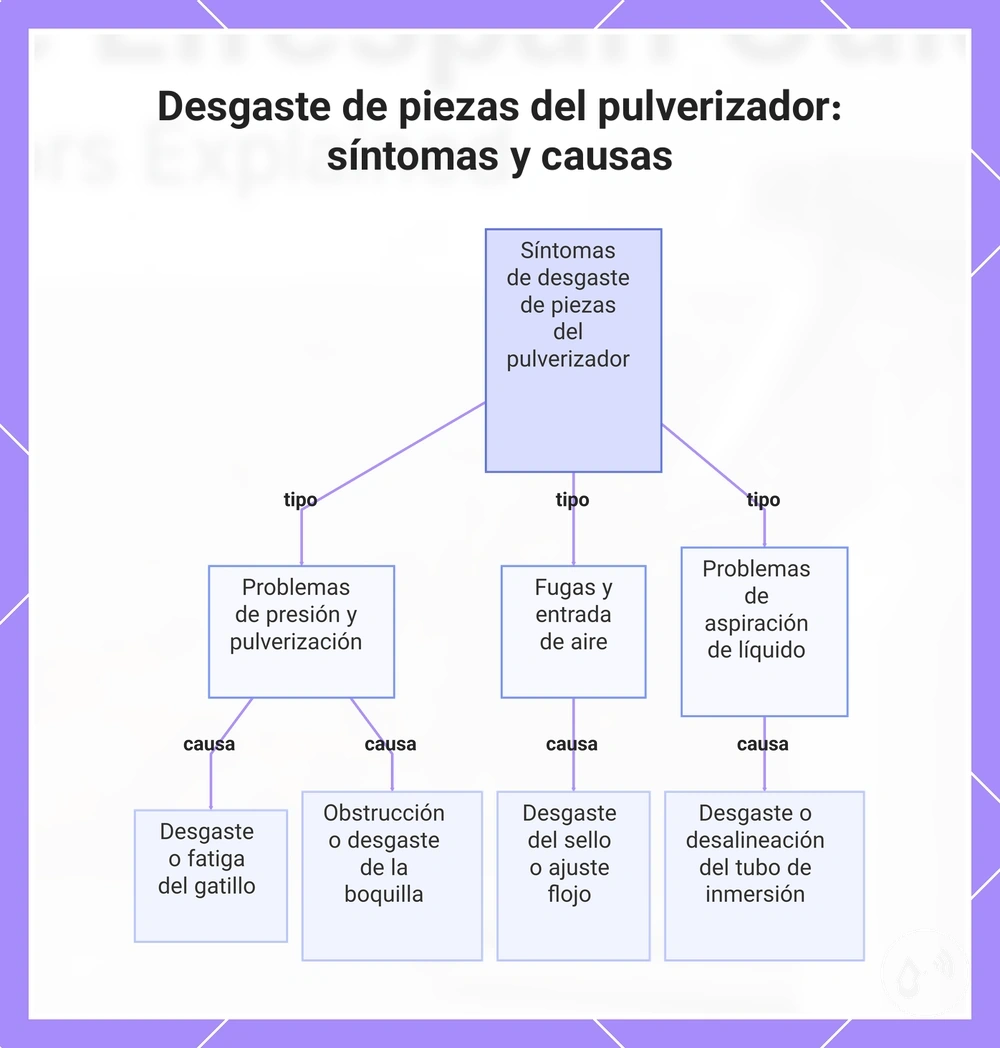Desgaste de piezas del pulverizador: síntomas y causas