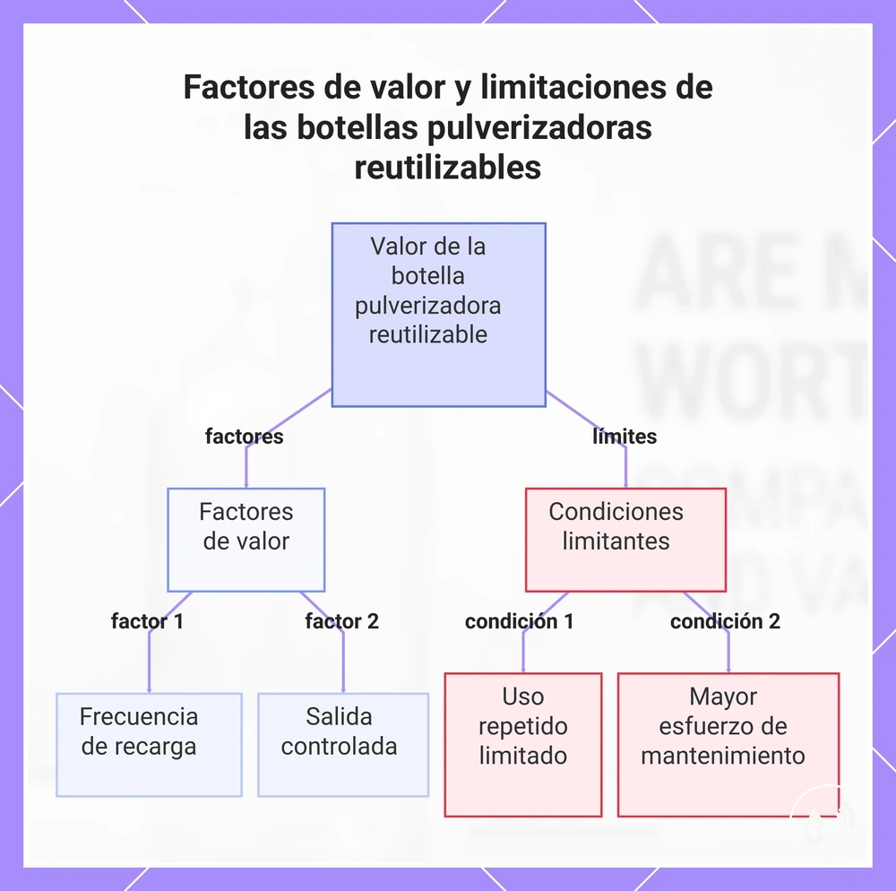 Factores de valor y limitaciones de las botellas pulverizadoras reutilizables