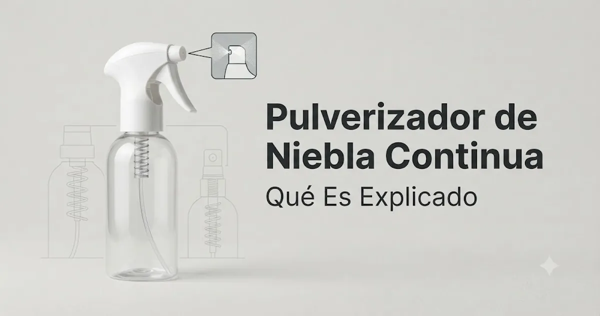 Pulverizador de niebla continua con cuerpo, gatillo y boquilla de pulverización fina