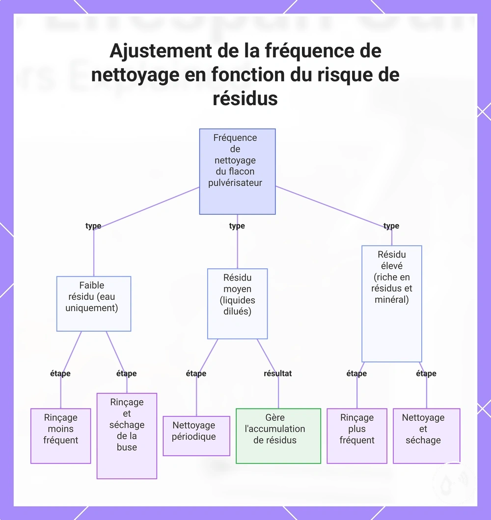 Ajustement de la fréquence de nettoyage en fonction du risque de résidus