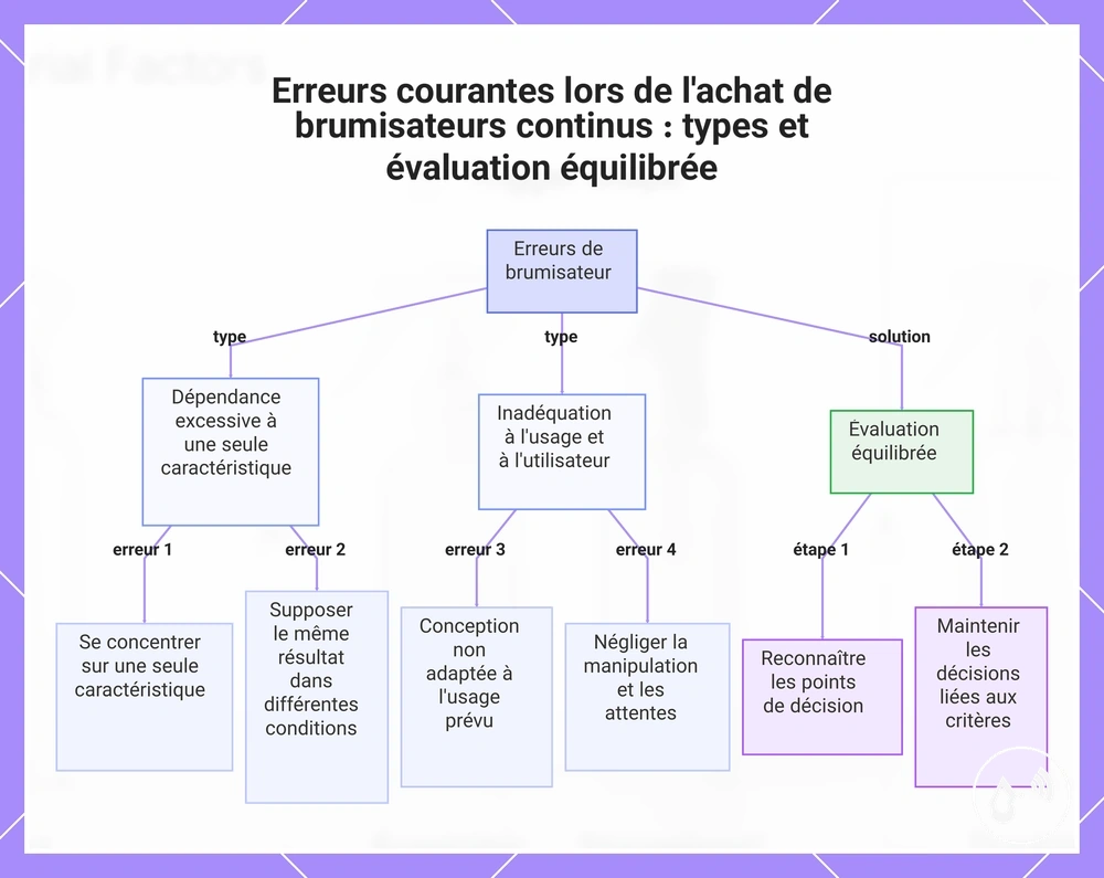 Erreurs courantes lors de l'achat de brumisateurs continus : types et évaluation équilibrée