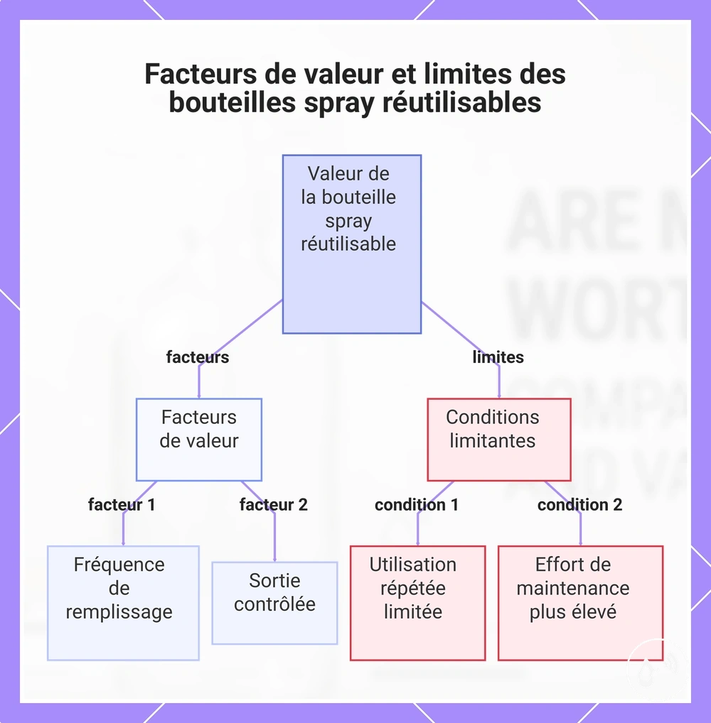 Facteurs de valeur et limites des bouteilles spray réutilisables