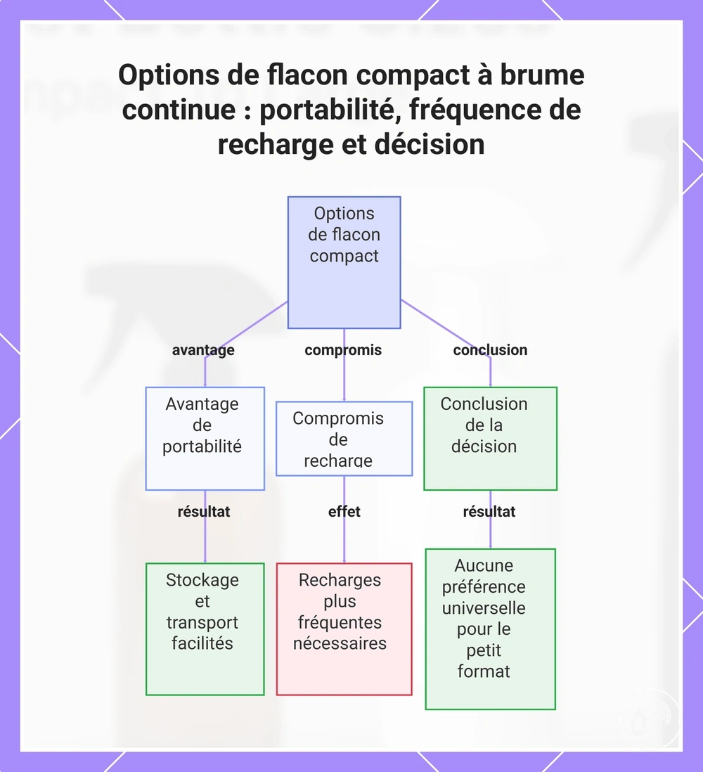 Options de flacon compact à brume continue : portabilité, fréquence de recharge et décision