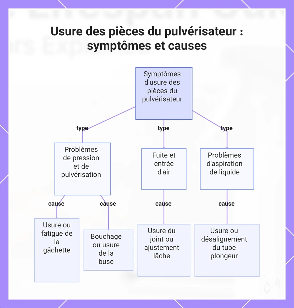Usure des pièces du pulvérisateur : symptômes et causes
