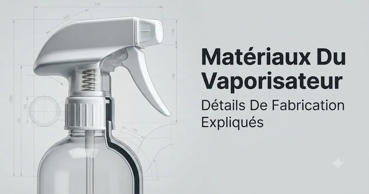 Gros plan sur les matériaux, les joints, la gâchette et la paroi d’un vaporisateur à brume continue