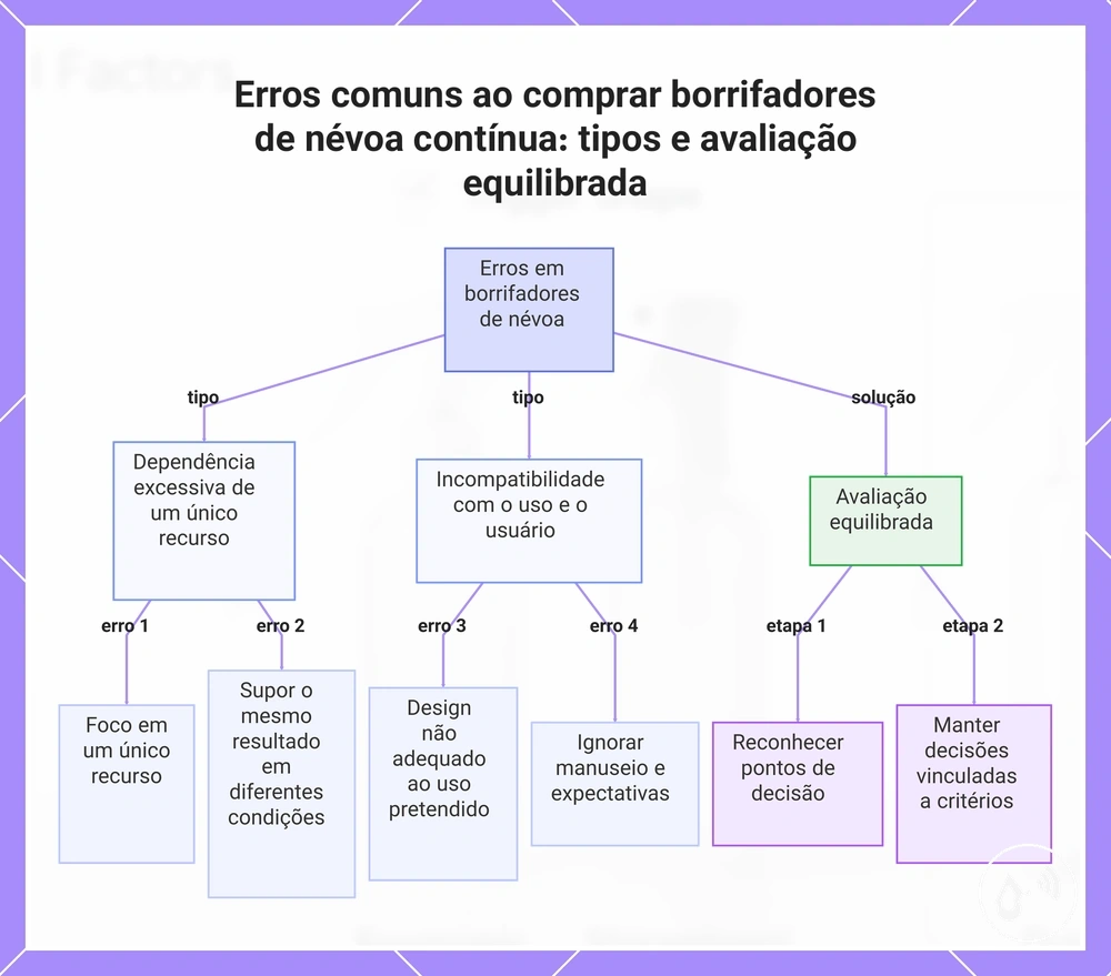 Erros comuns ao comprar borrifadores de névoa contínua: tipos e avaliação equilibrada