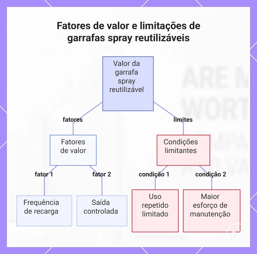 Fatores de valor e limitações de garrafas spray reutilizáveis