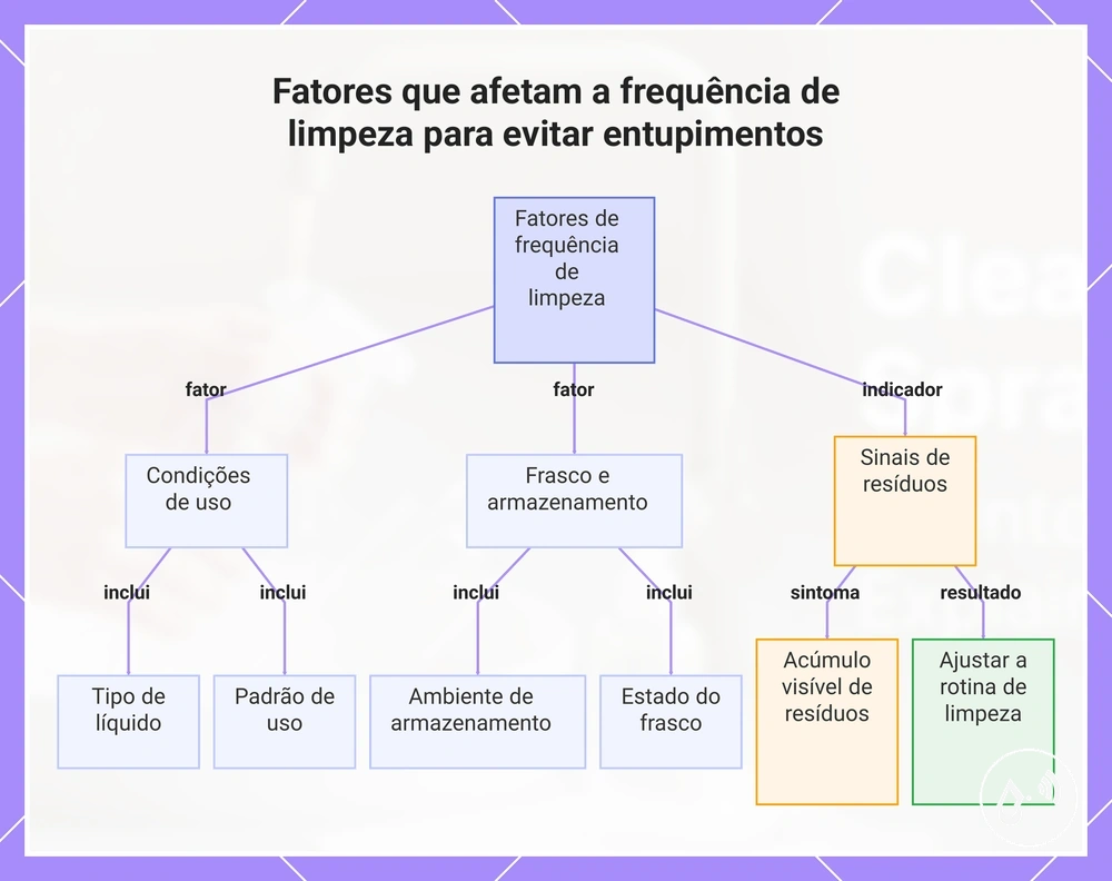 Fatores que afetam a frequência de limpeza para evitar entupimentos
