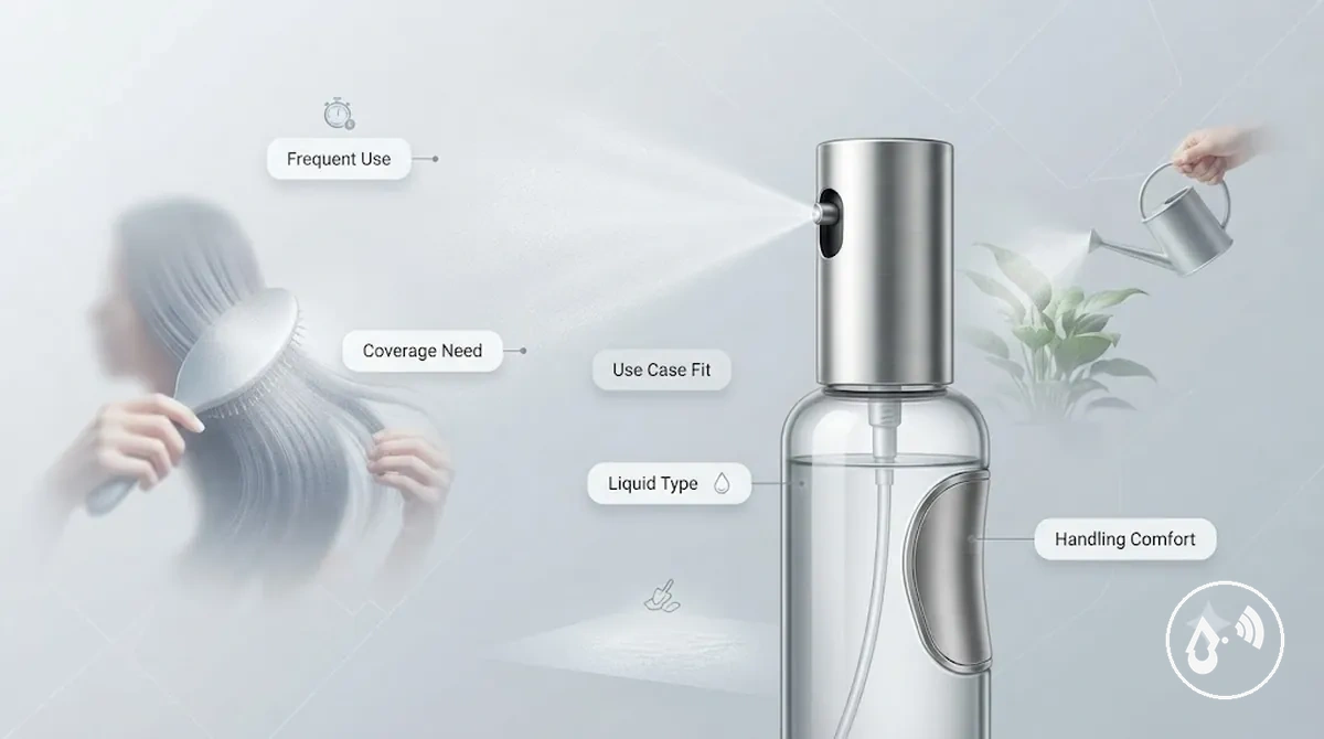 Onde frascos com spray contínuo geralmente oferecem melhor valor em casos de uso comuns