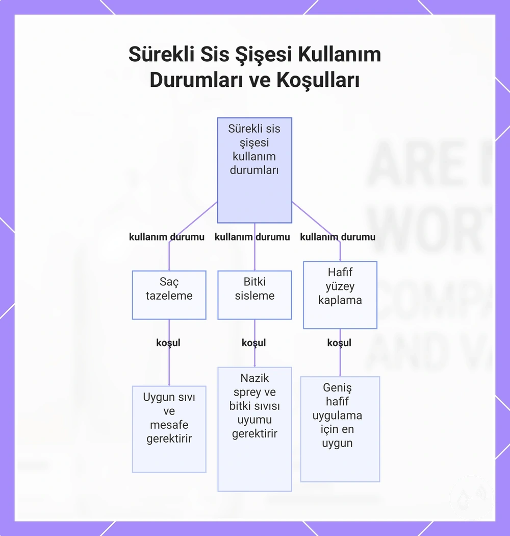 Sürekli Sis Şişesi Kullanım Durumları ve Koşulları