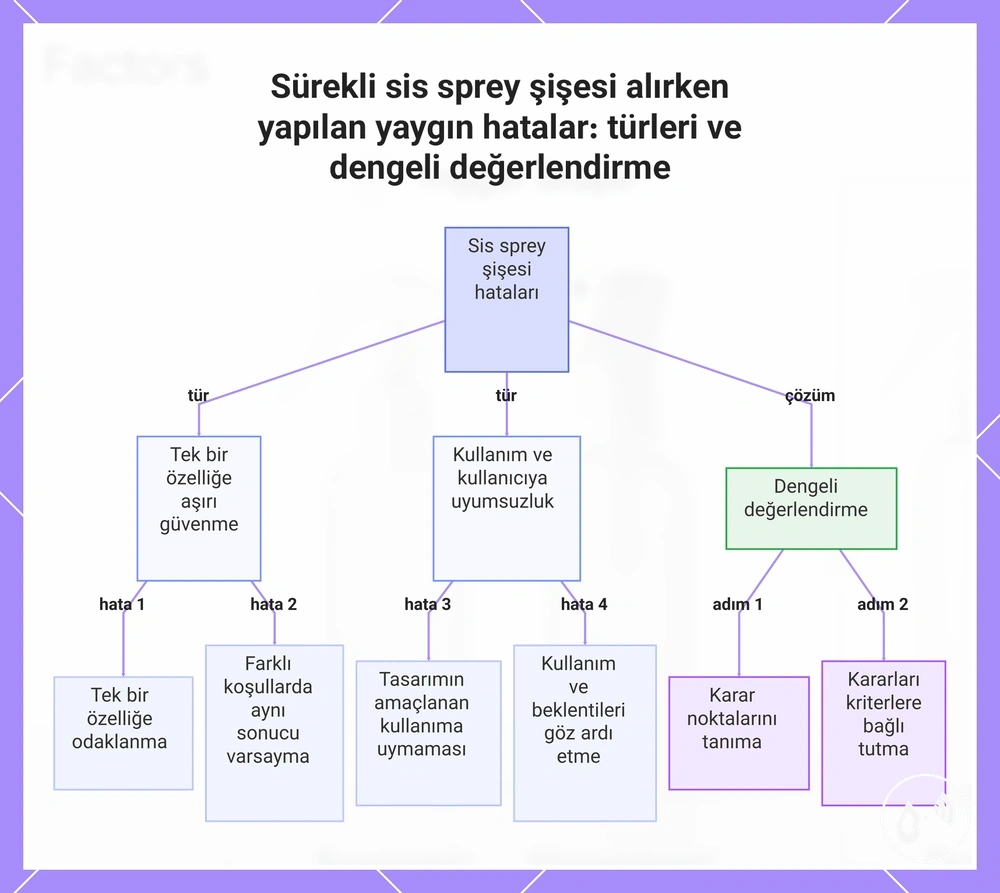 Sürekli sis sprey şişesi alırken yapılan yaygın hatalar: türleri ve dengeli değerlendirme